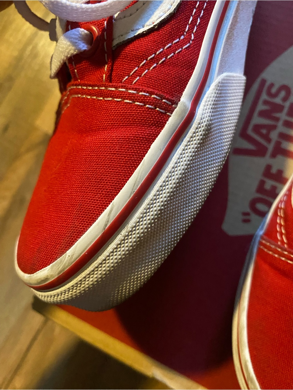 Red Canvas old skool vans women’s 6.5 men’s 5 - Picture 2 of 6